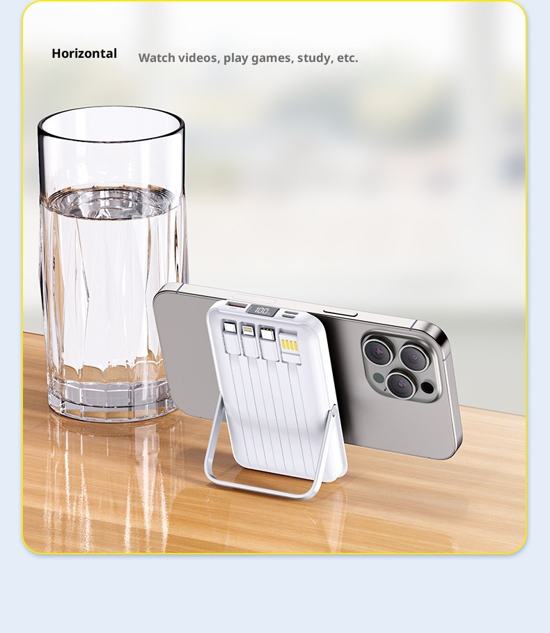 techglobe Wireless Magnetic Power Bank 10000mAh With Built-in Stand Convenient Portable Charger Custom Fast Charging_voghion.com