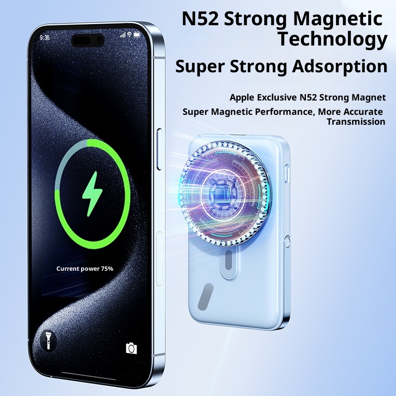 techglobe Wireless Magnetic Power Bank 10000mAh With Built-in Stand Convenient Portable Charger Custom Fast Charging_voghion.com