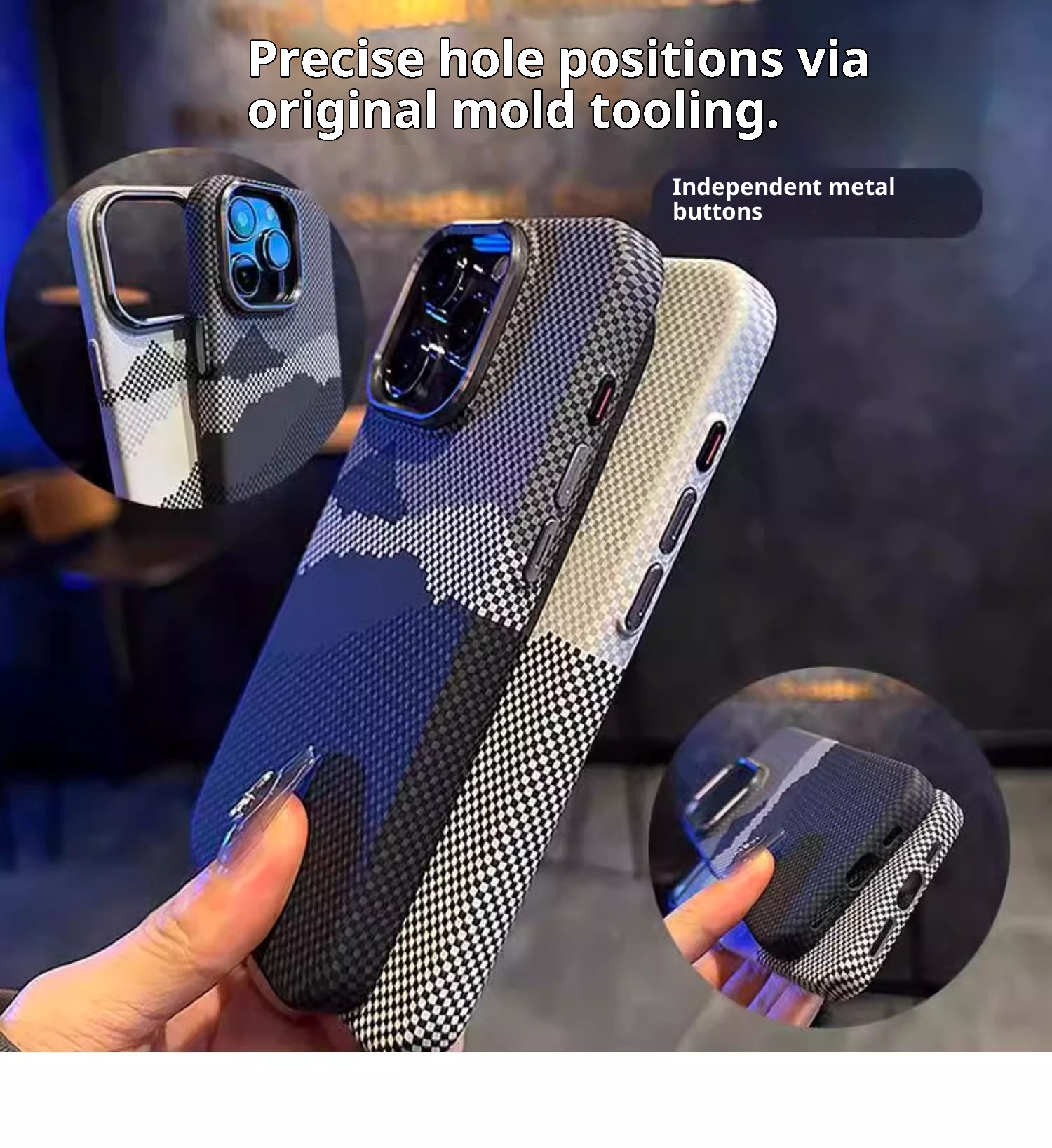 Custodia per telefono TechGlobe compatibile con iPhone 16 Pro Max, magnetica, in fibra di carbonio e Kevlar, copertura completa, antiurto, 15_voghion.com