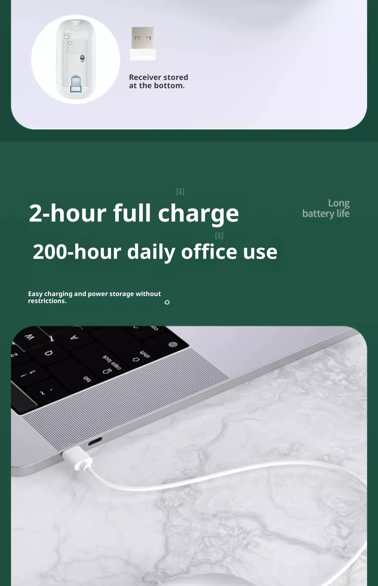 Digitex Digitex AI Smart Wireless Bluetooth Mouse Voice Control Input Text Translation Rechargeable USB Connection To Computer_voghion.com