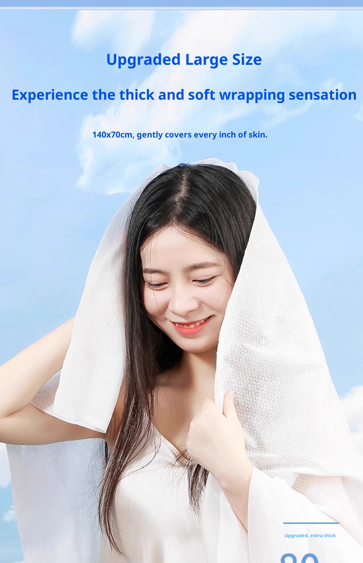 Set di asciugamani da bagno monouso Lillian per viaggi di lavoro, extra large, assorbenti, senza pelucchi, forniture alberghiere, confezionati singolarmente_voghion.com