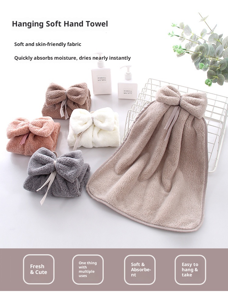 Asciugamano da appendere in pile di corallo all'ingrosso e in magazzino Lillian Factory, assorbente per le mani, da cucina e da bagno_voghion.com