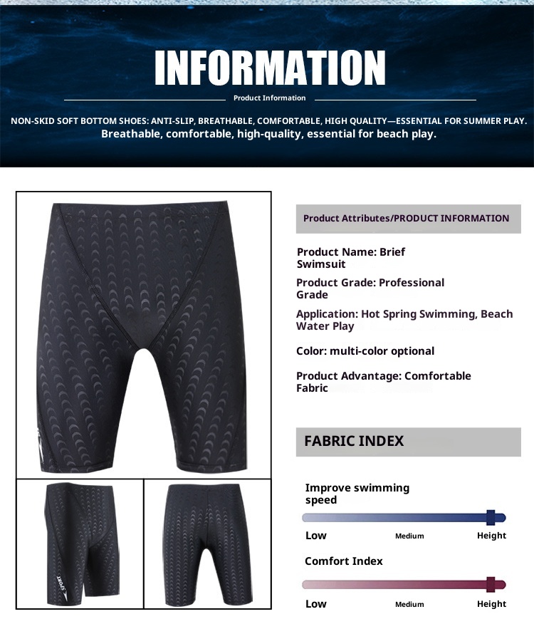 001 Cross-Border Swim Trunks Sports Quick-Dry Anti-Embarrassment Adult Foreign Trade Men's Beach Vacation Five-Point_voghion.com