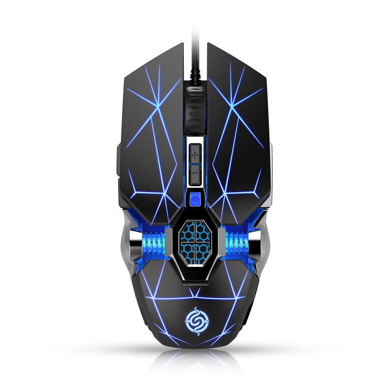 Souris de jeu filaire USB Digitex Viper Q7 pour ordinateur portable, e-sport, mécanique, lumineuse et sans bordures_voghion.com