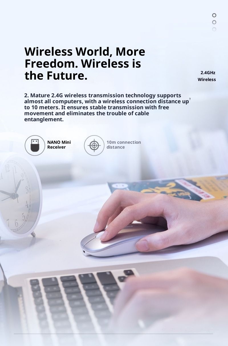 Digitex Digitex Wireless Bluetooth Mouse Pad Silent Charging Laptop Desktop Office Computer Tablet Game Universal_voghion.com