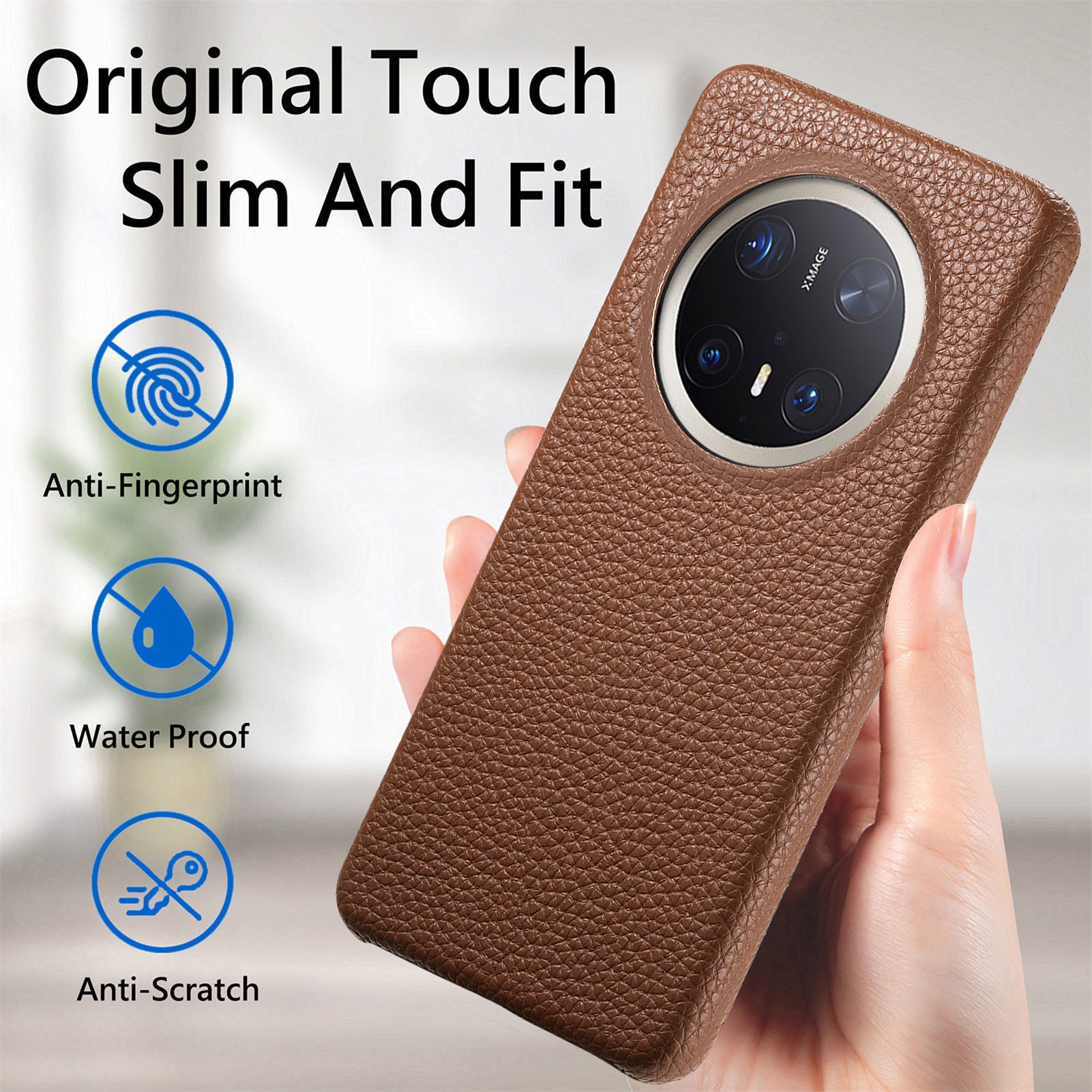 TechGlobe Hochwertiges Lych-Grain-Glattleder, hautfreundlich, kompatibel mit Mat70, groß, stoßfest_voghion.com