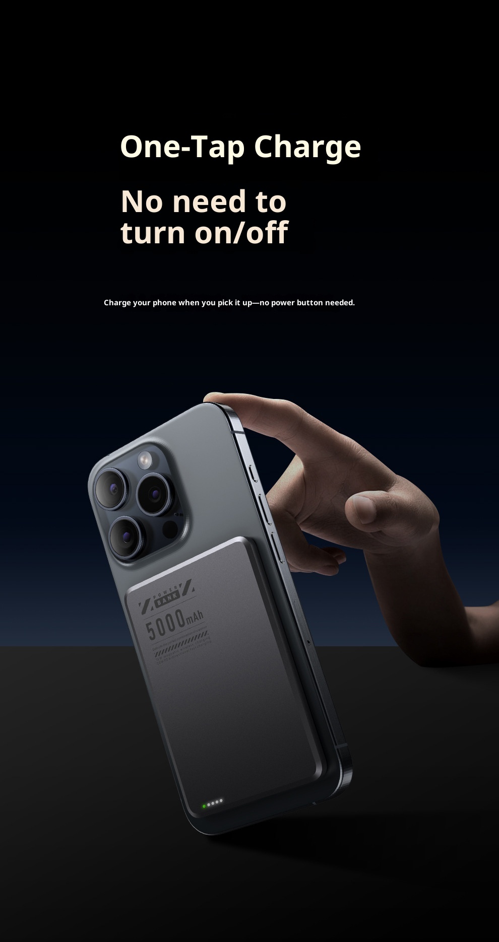 techglobe Metal Ultra-Thin Magnetic Power Bank 5000mAh PD20W Wireless Fast Charging Compact Portable Charger_voghion.com