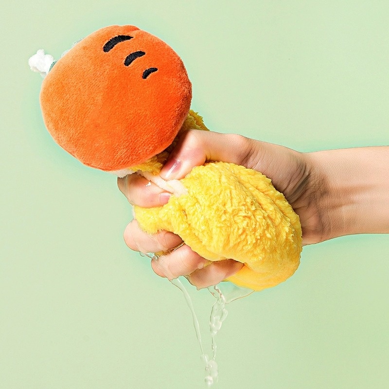 Lillian Hanging Cute Cartoon Home Bathroom Hand Small Square Towel Non-Shedding Soft And Dirty-Resistant_voghion.com