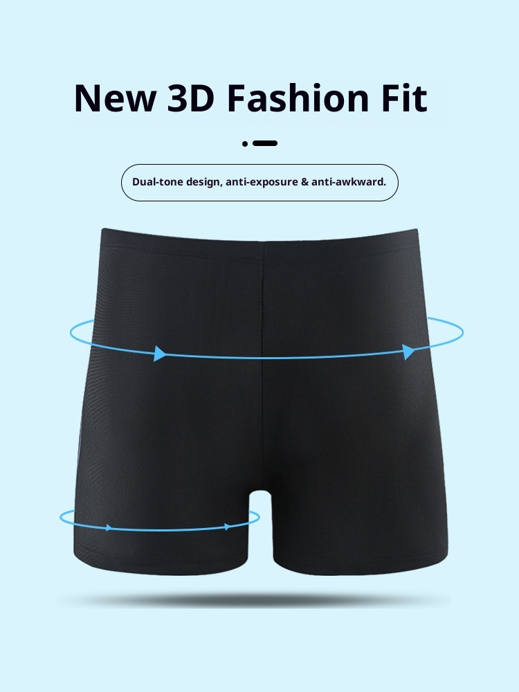 001 New Anti-Embarrassment Adult Trunks Plus Size Loose Professional Quick-Dry Boxer Swim Shorts Men's 5-Point_voghion.com
