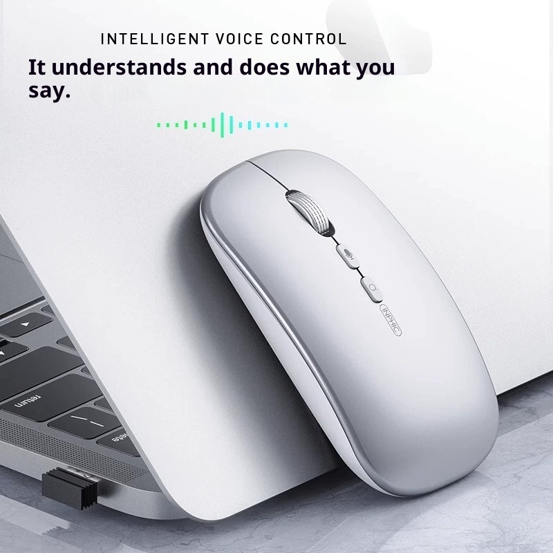 Digitex Digitex AI Smart Wireless Bluetooth Mouse Voice Control Input Text Translation Rechargeable USB Connection To Computer_voghion.com
