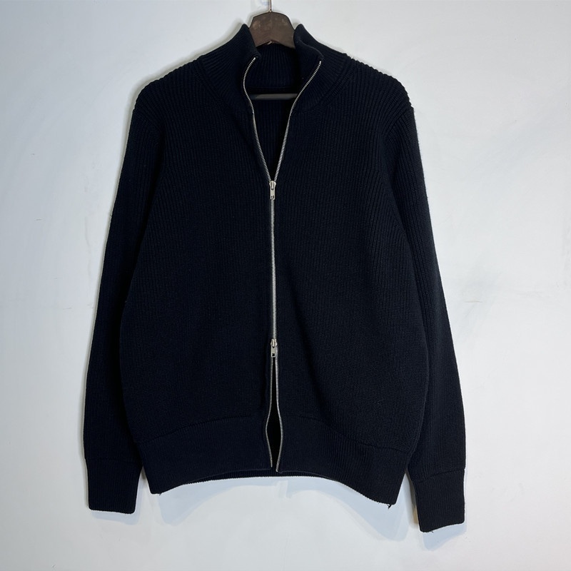 boy Boy Boy Boy Majia Four Corners Correct Version Original 19AW Double Zipper Half Turtleneck Wool Yarn Coat Knitted Sweater Winter New_voghion.com