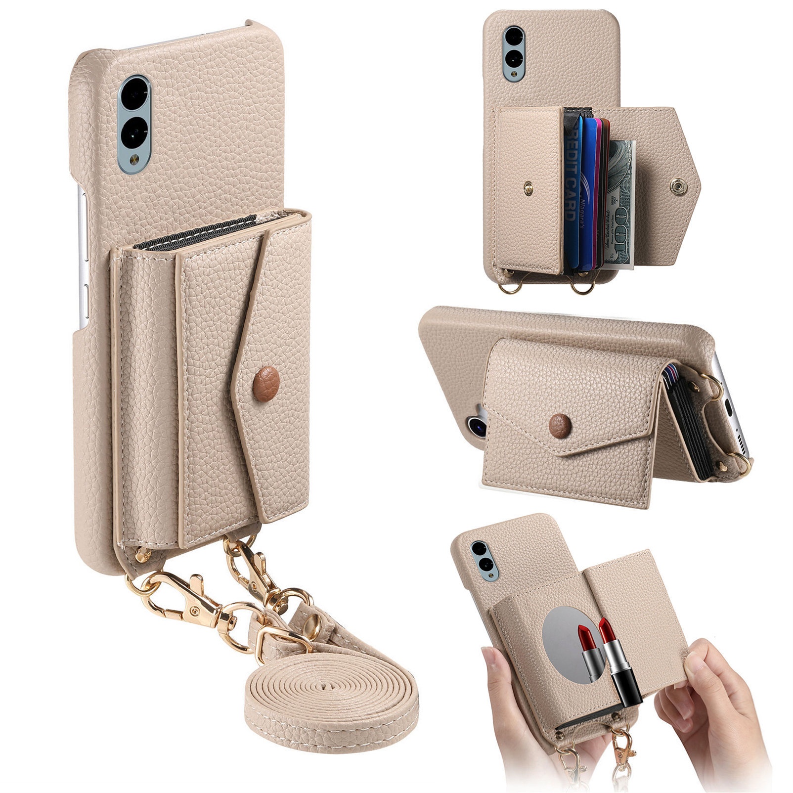 Funda de cuero tipo monedero compatible con Fujitsu WE2 de TechGlobe, compatible con Sony 1VII de séptima generación, con ranura para tarjetas y función atril._voghion.com