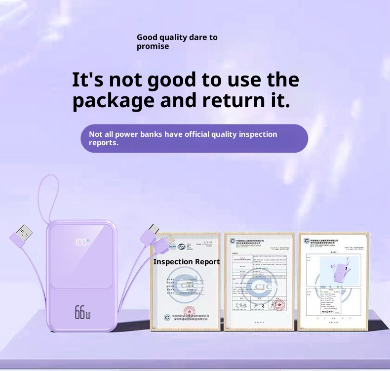 TechGlobe Built-in Dual-Wire Magnetic Wireless Charging Power Bank 10000mAh Mini Compact Portable Charger_voghion.com