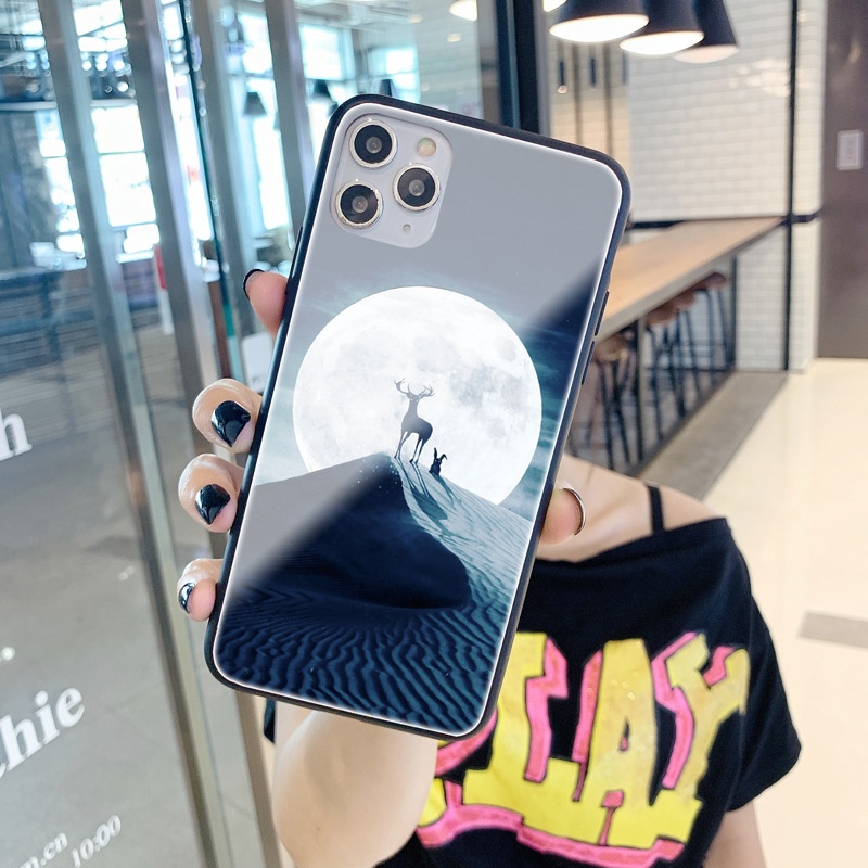 TechGlobe Suitable For Oppo A52/A94/A15/A54/A73/A32 A11X Wolf Totem A74 Deer Glass Phone Case_voghion.com