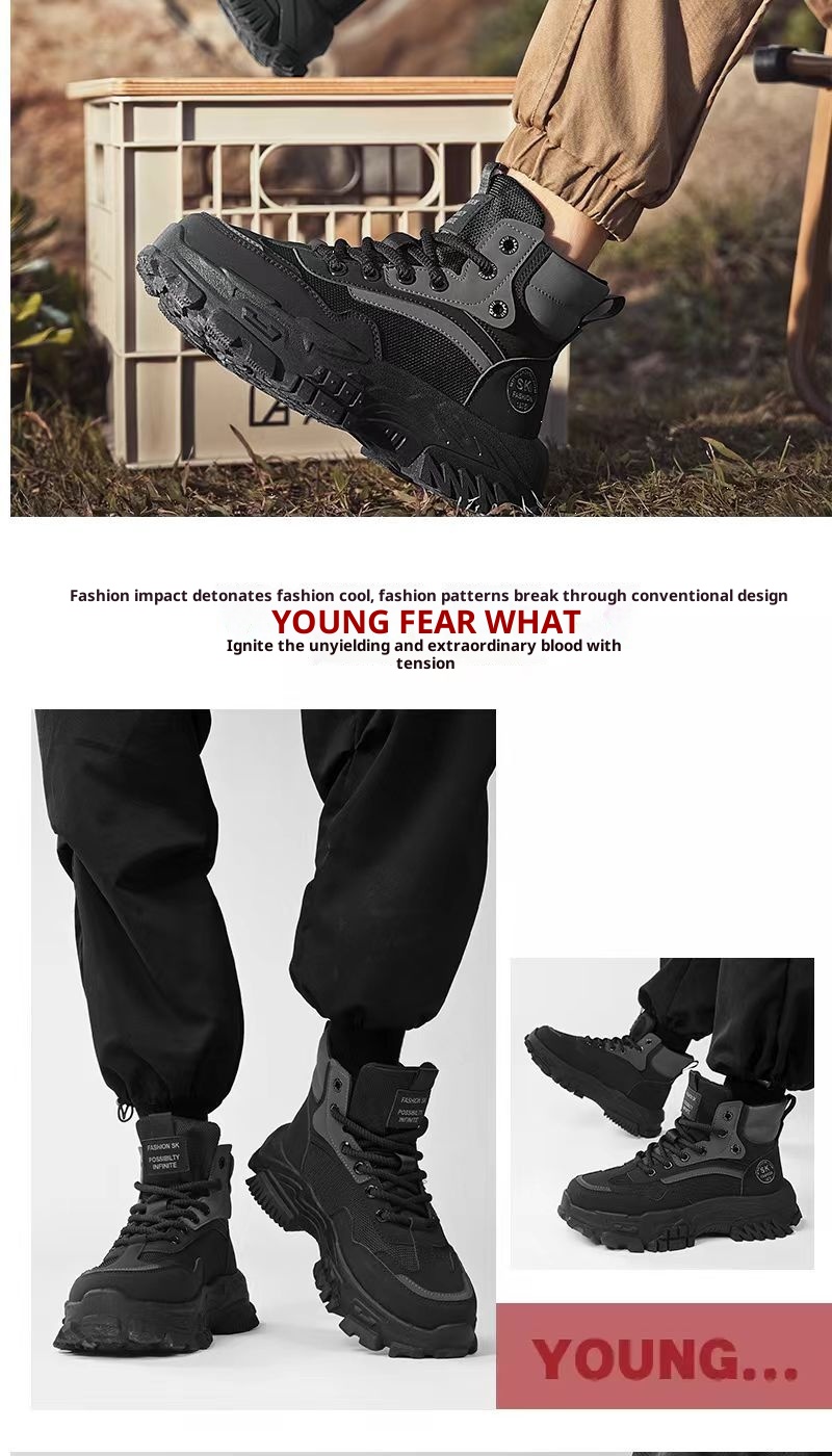 Zees Arbeidsbescherming Herenschoenen Herfst Buiten Wandelen Antislip Slijtvast Werk Sport Dikke Zool Hoogteverhogend_voghion.com