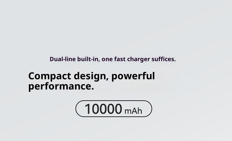 techglobe JileTang Nuovo alimentatore portatile compatto da 10000 mAh con cavo, ricarica rapida da 22,5 W, dropshipping_voghion.com