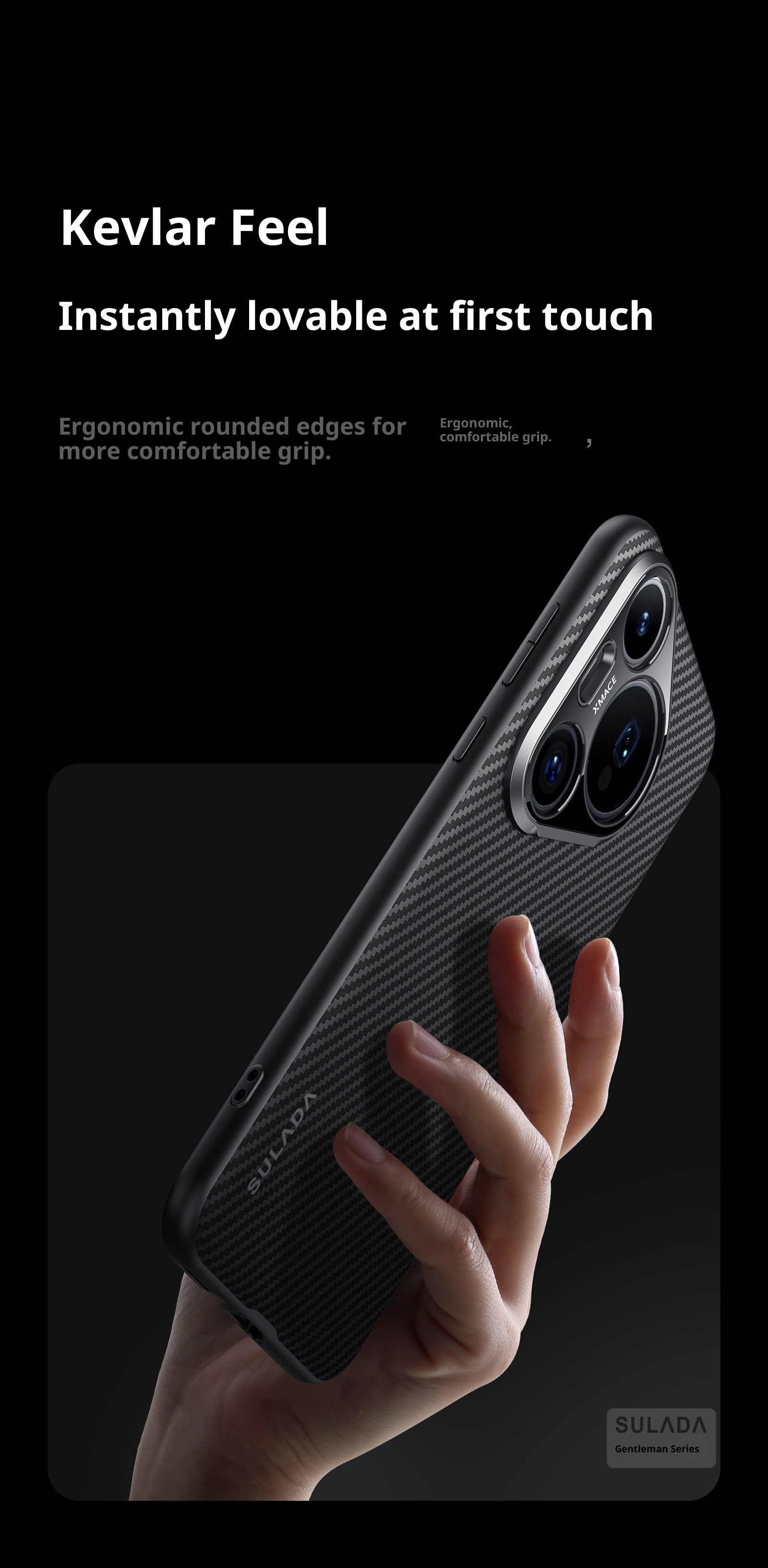 Capa para celular TechGlobe P70 com estampa de fibra de carbono Kevlar, modelo Gentleman, compatível com Huawei Pura70 e P70ultra._voghion.com