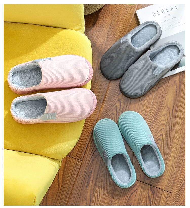 Zees Fluffy para mulheres, para uso doméstico no outono e inverno, sapatos de maternidade quentes com forro de lã, sola grossa de algodão para casais._voghion.com