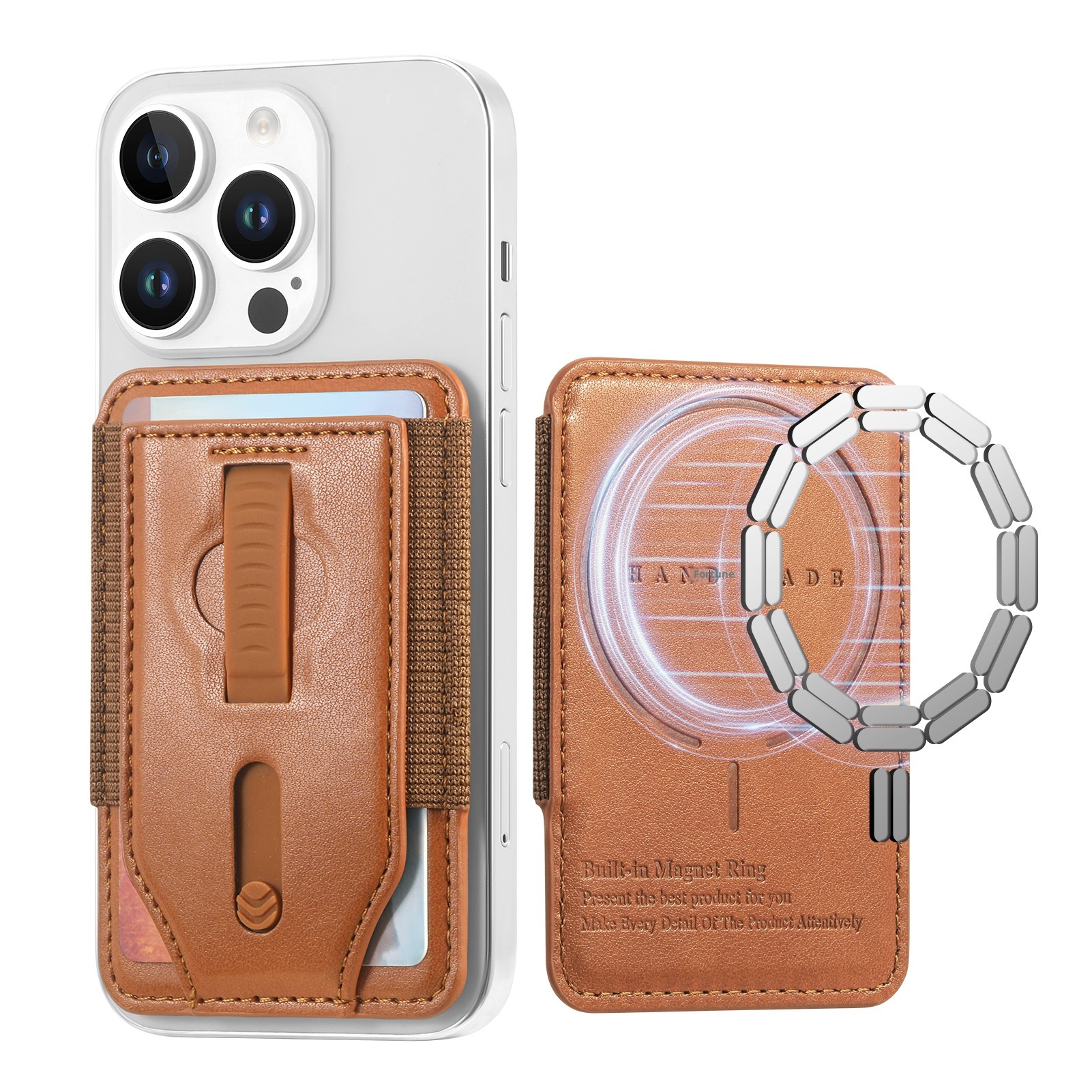 TechGlobe Compatible With IPhone 17 Magnetic Holder Card Hidden Retractable Elastic Wrist Strap N52 Phone Case_voghion.com