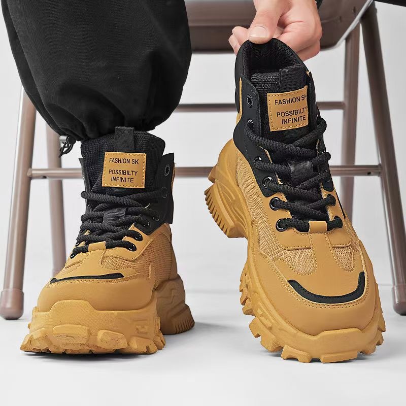 Zees Arbeidsbescherming Herenschoenen Herfst Buiten Wandelen Antislip Slijtvast Werk Sport Dikke Zool Hoogteverhogend_voghion.com