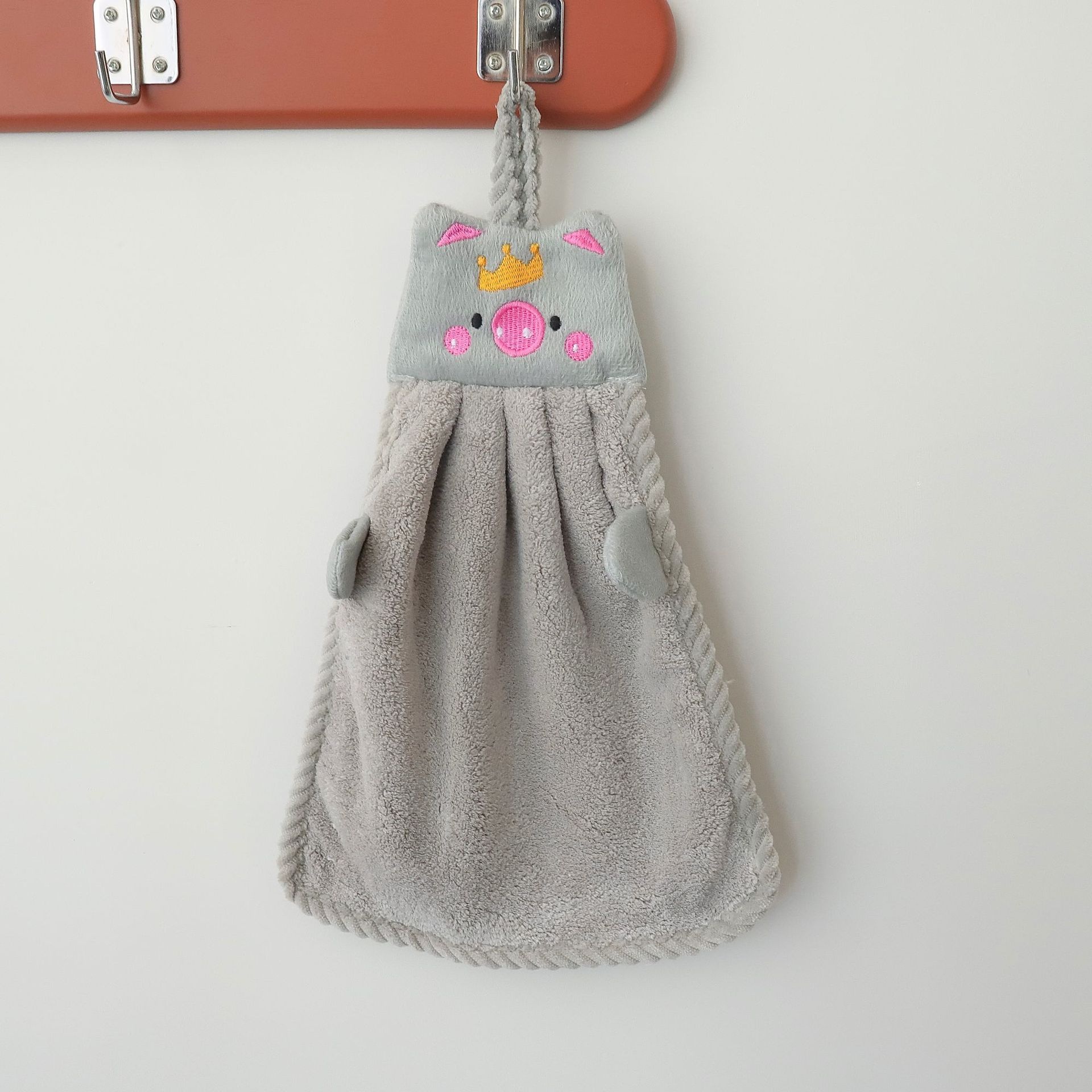 Lillian Super Absorbent Hanging Thickened Cute Korean Pure Cotton Small Square Towel Bathroom Hand Cloth_voghion.com