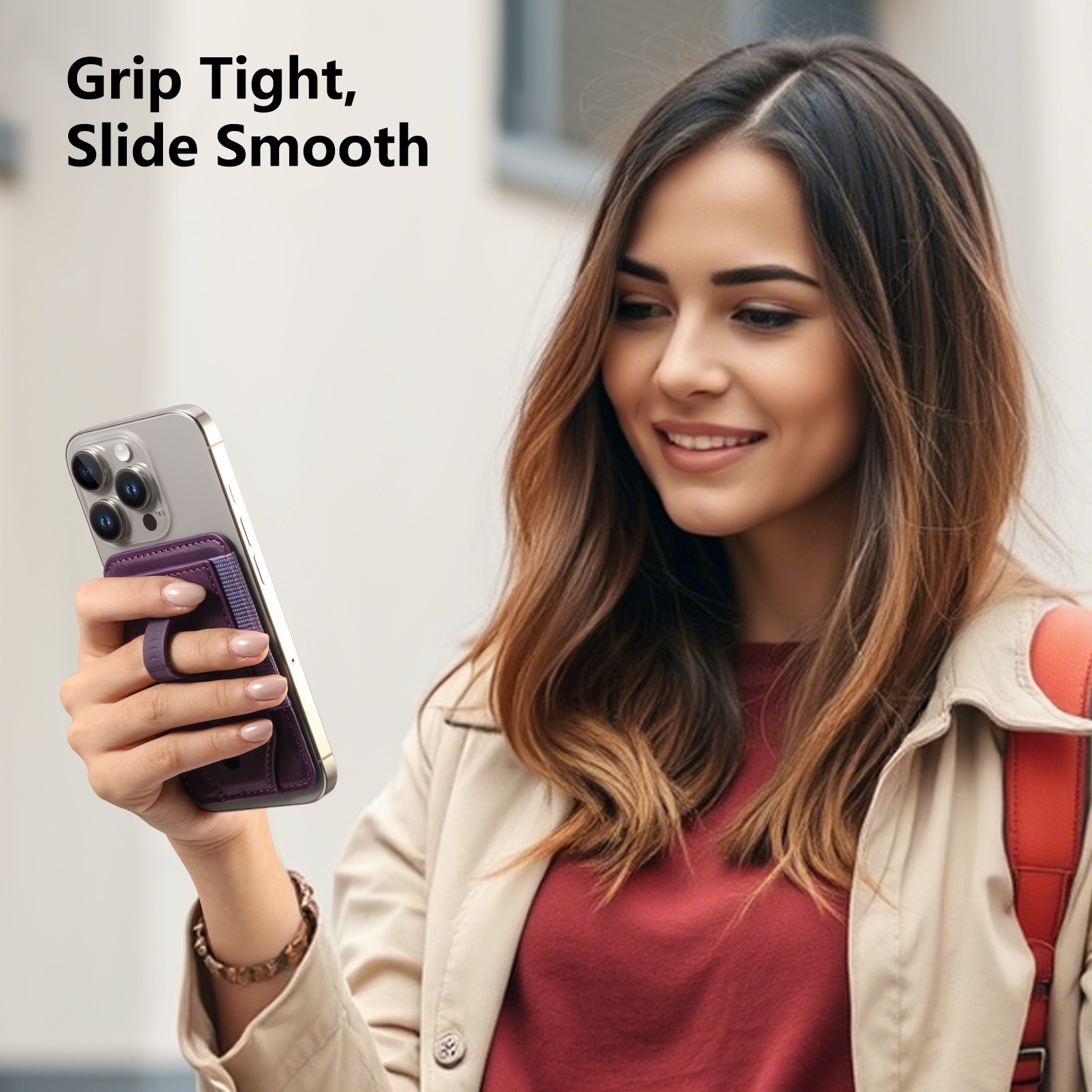 TechGlobe Compatible With IPhone 17 Magnetic Holder Card Hidden Retractable Elastic Wrist Strap N52 Phone Case_voghion.com