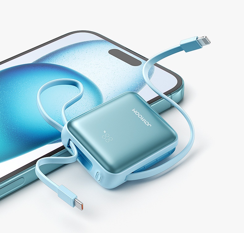 techglobe JileTang Nuovo alimentatore portatile compatto da 10000 mAh con cavo, ricarica rapida da 22,5 W, dropshipping_voghion.com