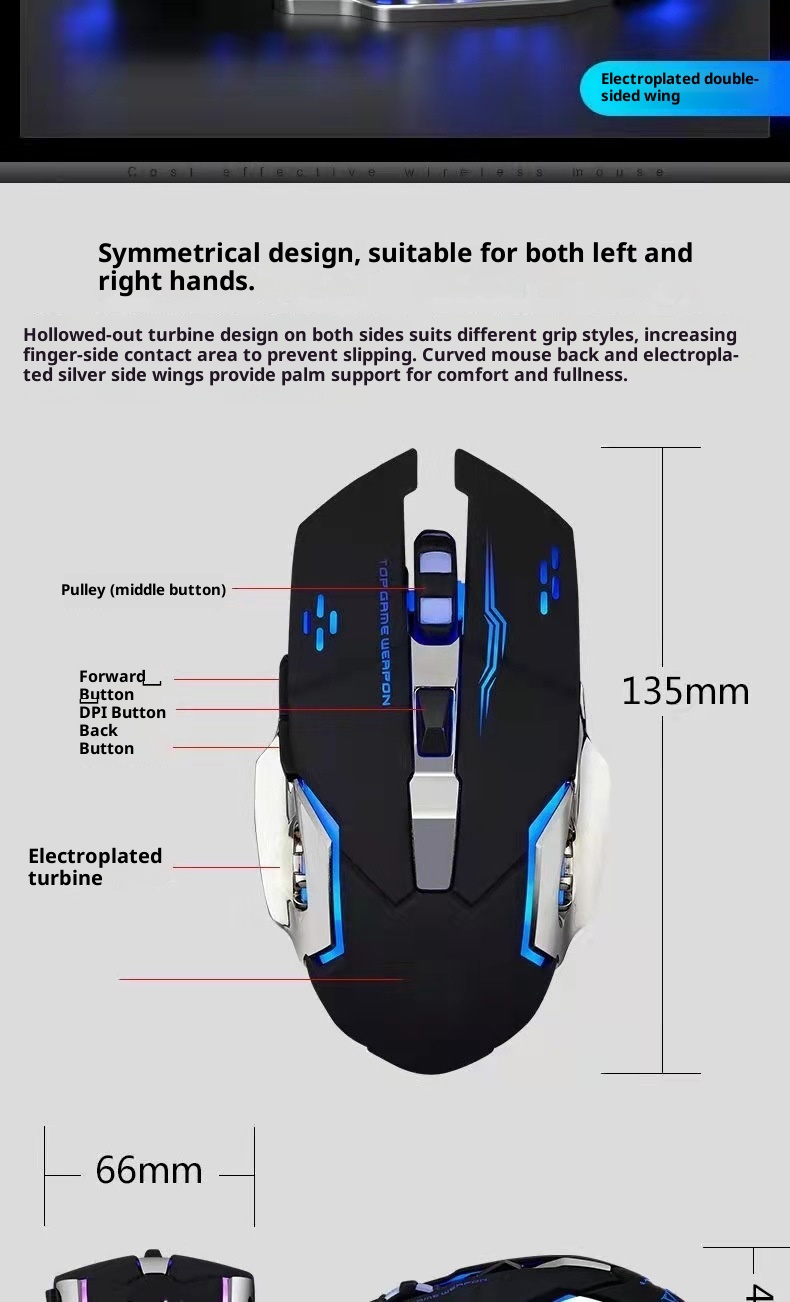 Mouse wireless Digitex Hot Wheels, silenzioso, con suono e rumore, per giochi e-sport, ricaricabile, luminoso, per ufficio, direttamente dalla fabbrica_voghion.com