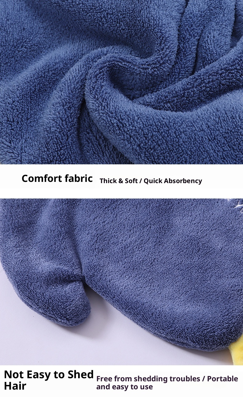 Lillian 2022 New Duck Hanging Cute Bear Bathroom Hand Cloth Absorbent Towel Thickened Household Handkerchief_voghion.com