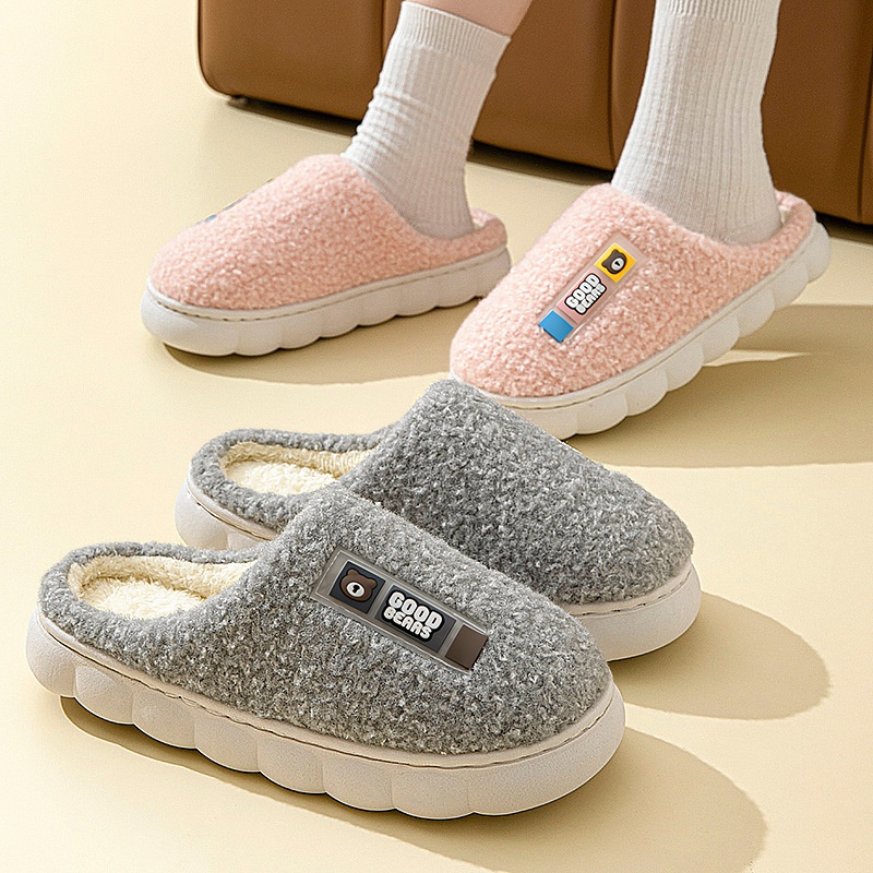 Zees Women's With Fleece Lining, Thickened For Home Use, Autumn And Winter Indoor Warmth, Thick Sole, Non-Slip, Closed Heel,_voghion.com