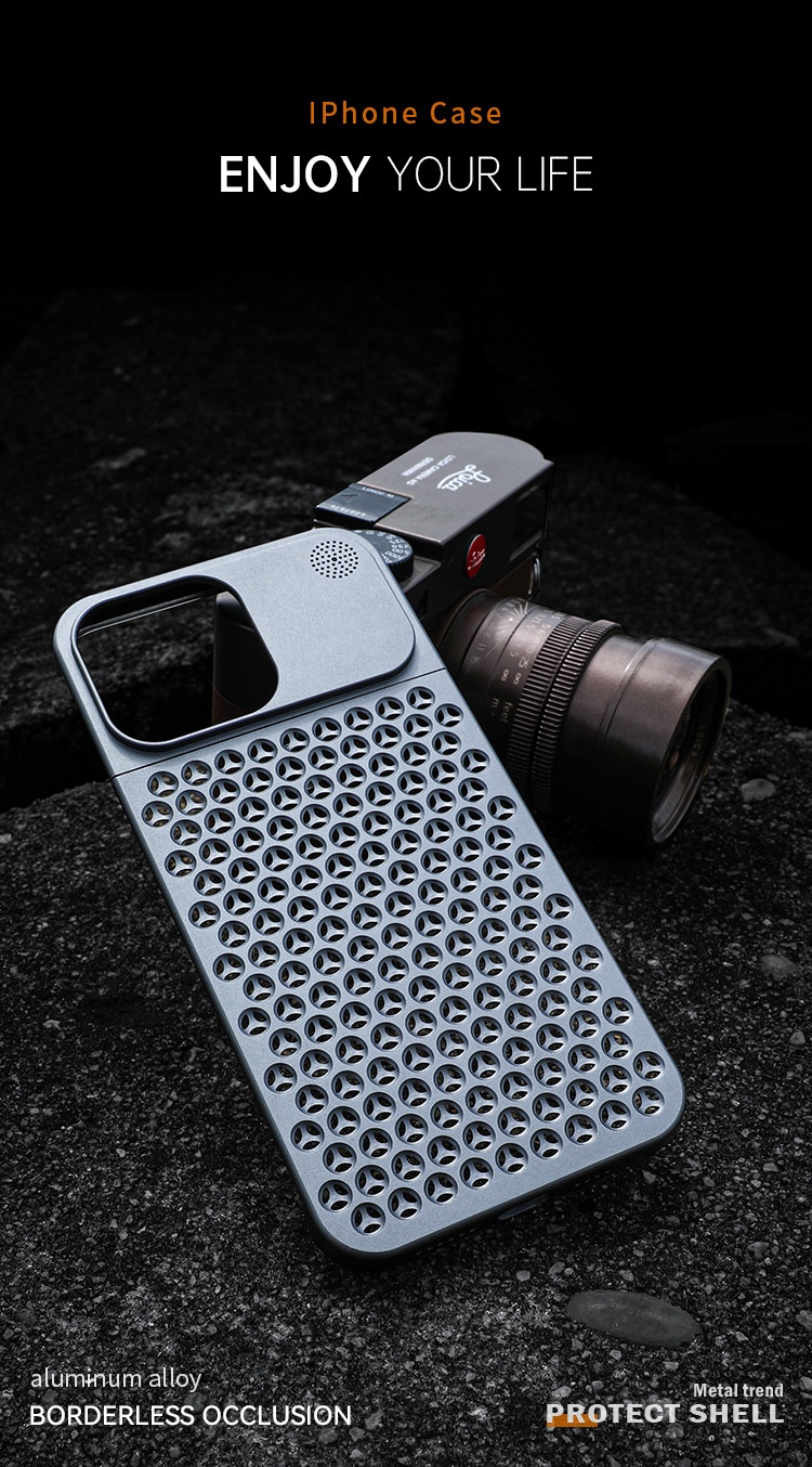 TechGlobe Suitable For 13 Heat Dissipation Metal Protective Anti-drop Aluminum Alloy IPhone 14 Pro Max Phone Case_voghion.com