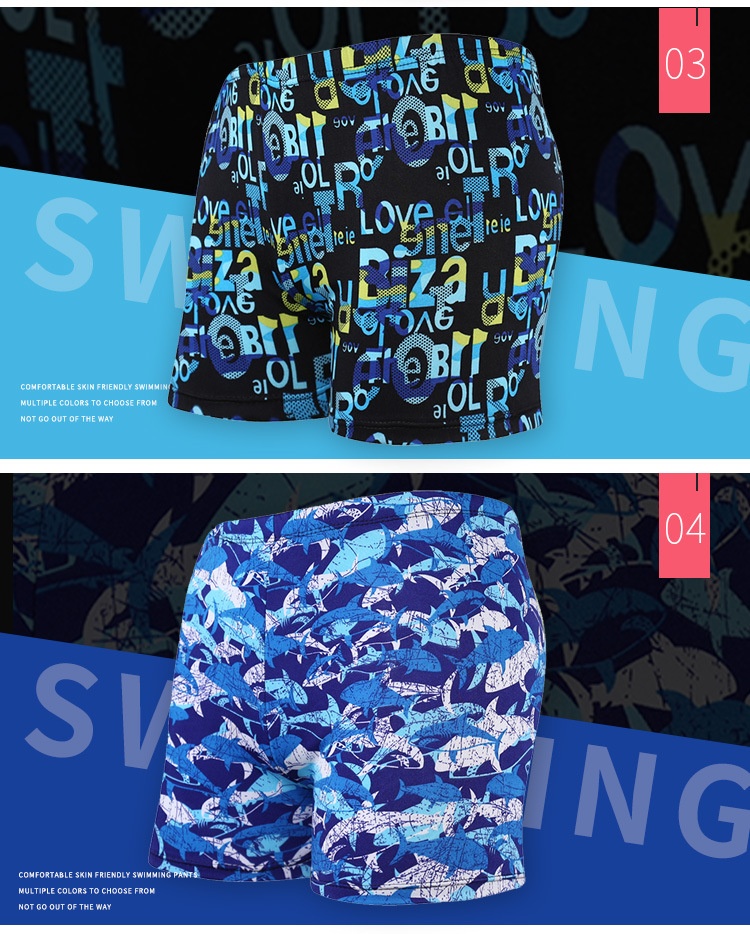 001 Hot-Selling Trunks For Adults, Men's Plus Size Anti-Embarrassment Boxer Shorts, Printed Beach And Hot Spring Swimming_voghion.com