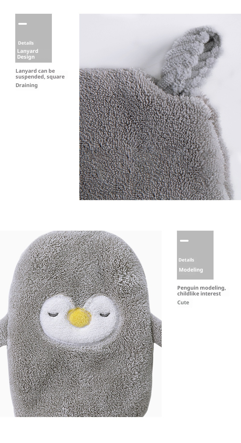 Lillian Hanging Cute Bathroom Cloth Absorbent Quick-Dry Towel Thickened Household Hand Wipe Handkerchief_voghion.com