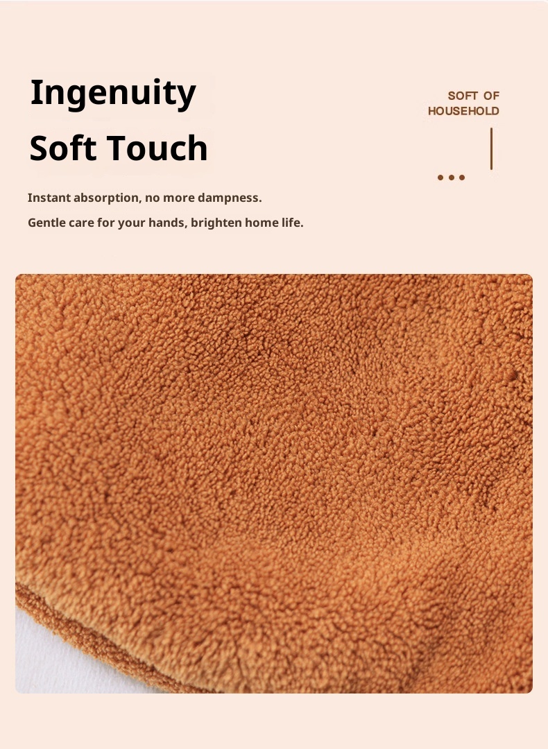 Lillian Cross-Border Kapibara Coral Fleece Hanging Thickened Non-Shedding Handkerchief Absorbent Hand Wiping Small Towel_voghion.com