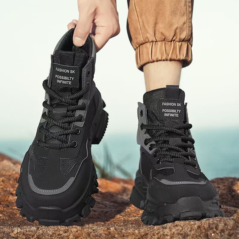 Zees Arbeidsbescherming Herenschoenen Herfst Buiten Wandelen Antislip Slijtvast Werk Sport Dikke Zool Hoogteverhogend_voghion.com