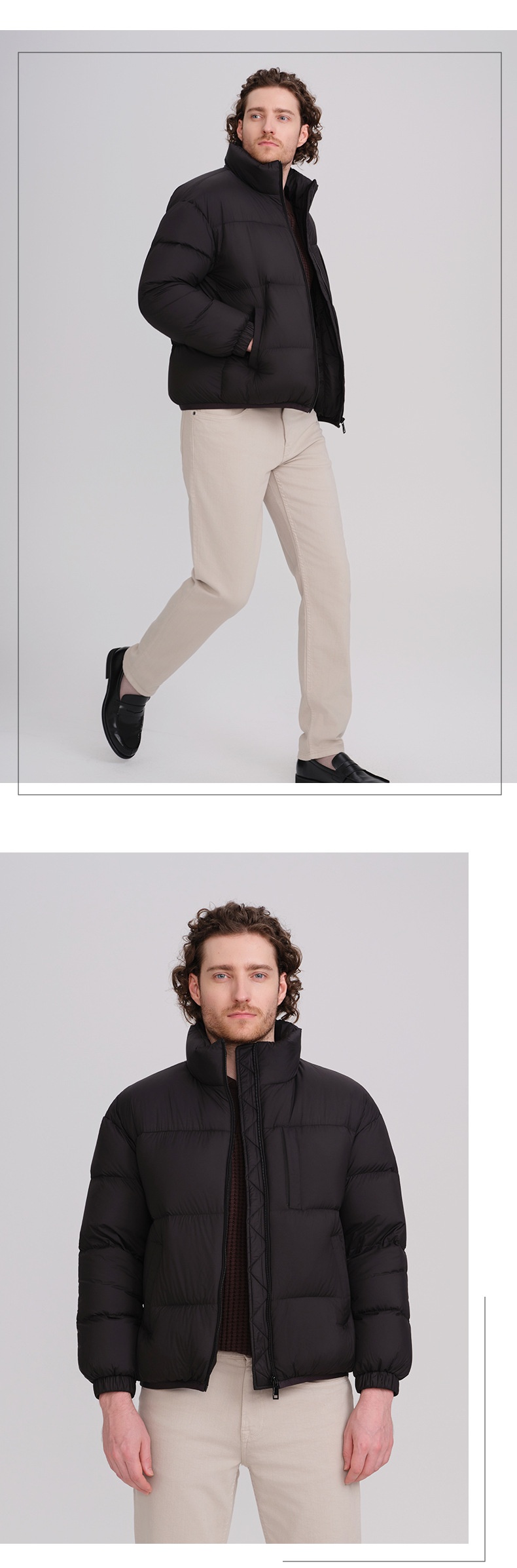 boy 2025 Jacket Short Style Autumn Winter Thickened Warm Stand Collar Men's Coat Wholesale 90% White Duck Down Filling_voghion.com