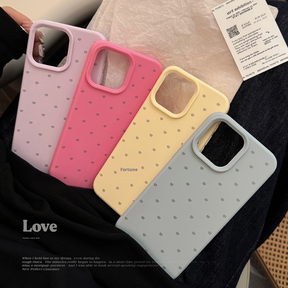 TechGlobe Soft And Adorable Heart Suitable For 17 Pro Max Korean Style Ins Wind IPhone 16 Phone Case 14 Silicone 15 Premium_voghion.com