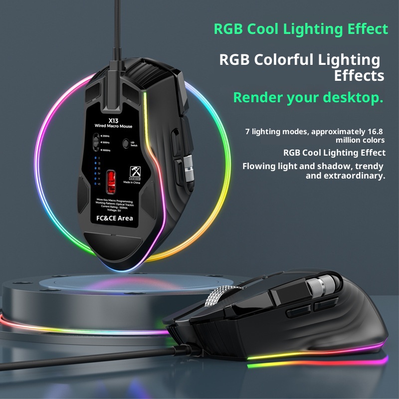 Digitex Digitex Ro Definition Dual Scroll Wheel Swinging Full Speed Gaming Mouse, Computer Accessories E-sports RGB Desktop Usb_voghion.com