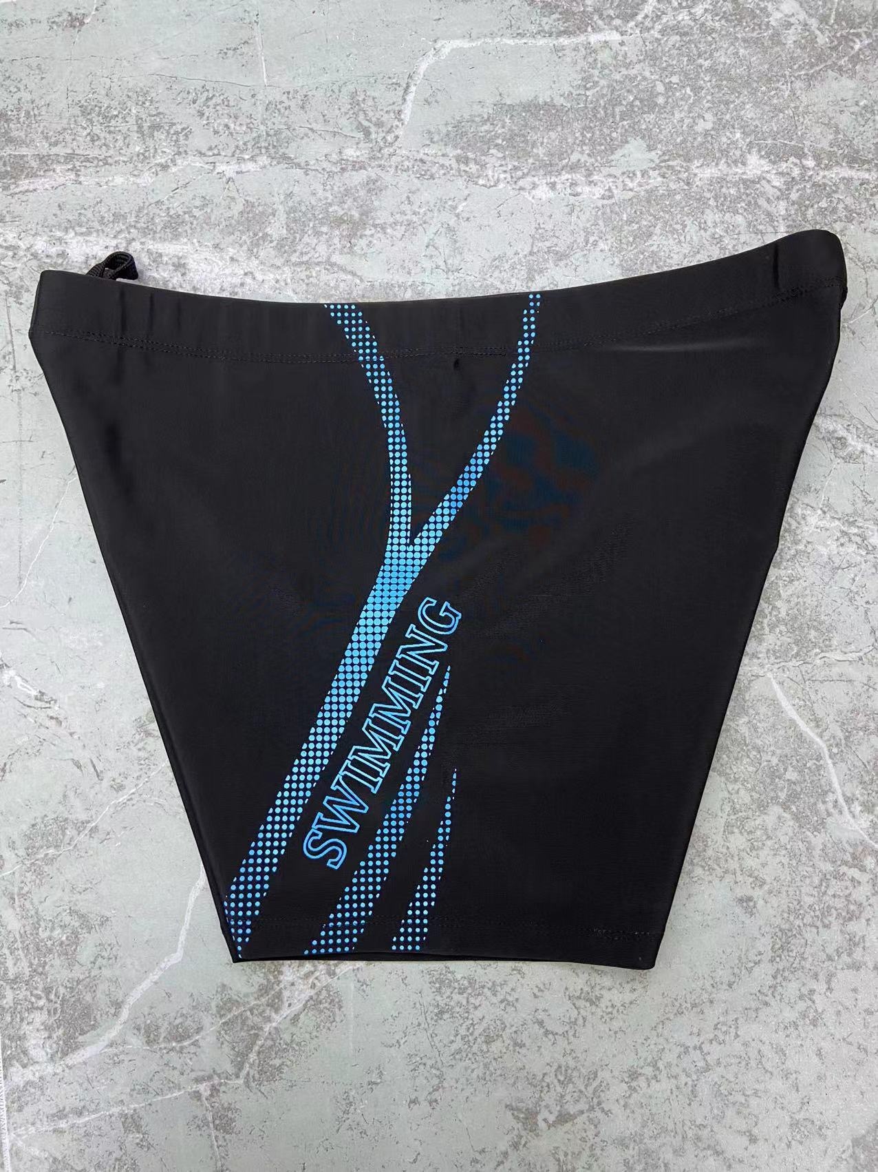 001 Polyester Swimming Trunks Anti-Embarrassment Men's Adult Loose Comfortable Plus Size Printed Boxer Hot Spring Beach_voghion.com