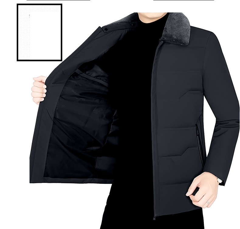 boy New 90 White Duck Down Jacket For Men, Short Winter Coat With Thickened Wool Collar, Wholesale Available_voghion.com