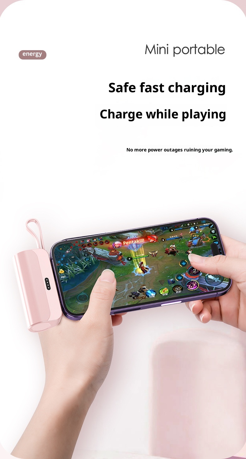 techglobe KC Mini-Notfall-Powerbank 5000mAh, tragbar, für den mobilen Einsatz, ideal als Geschenk für den grenzüberschreitenden Handel, Großhandel_voghion.com