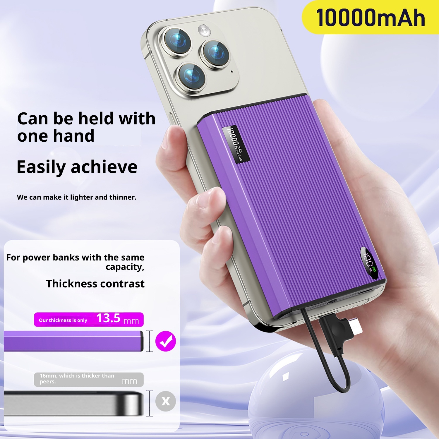 techglobe New Ultra-Thin Magnetic Wireless Power Bank PD20W Two-Way Fast Charging 5000/10000mAh Wholesale_voghion.com