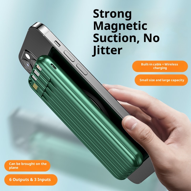 techglobe Grenzüberschreitende drahtlose Powerbank mit integriertem Kabel, großer Kapazität (20000 mAh), Schnellladefunktion, individuell anpassbar_voghion.com