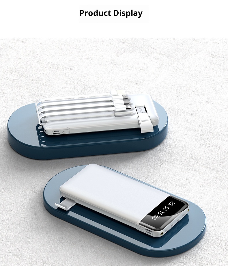 techglobe 20000 MAh Power Bank Business Gift Mini Charger Custom Fast Charging With Cable Compact Portable_voghion.com