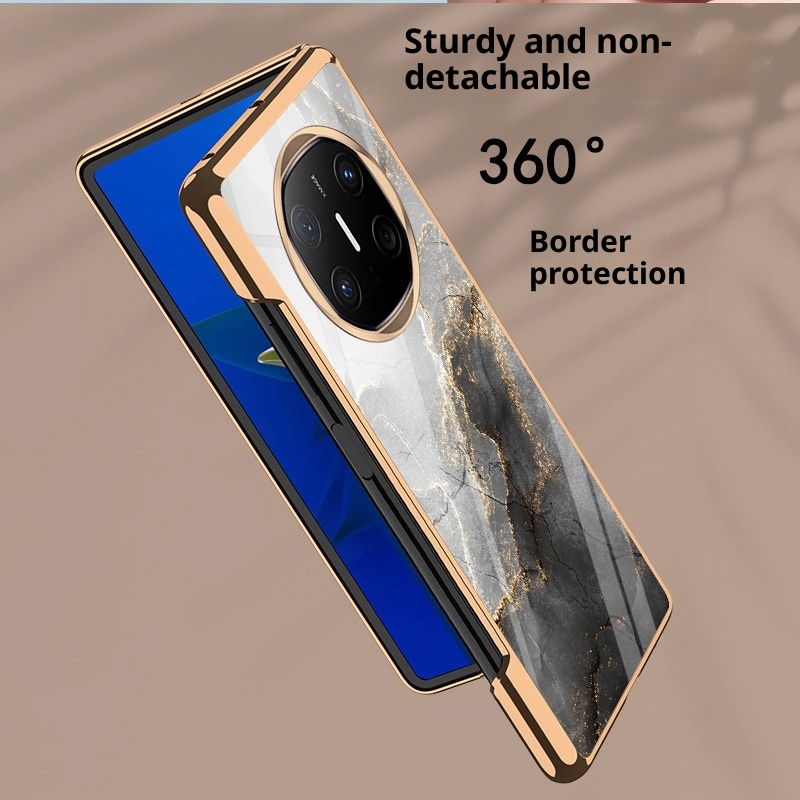 Custodia protettiva in vetro elettrolitico TechGlobe adatta per Huawei Mate X6, X5 Creative Business, X2, marmo lucido_voghion.com