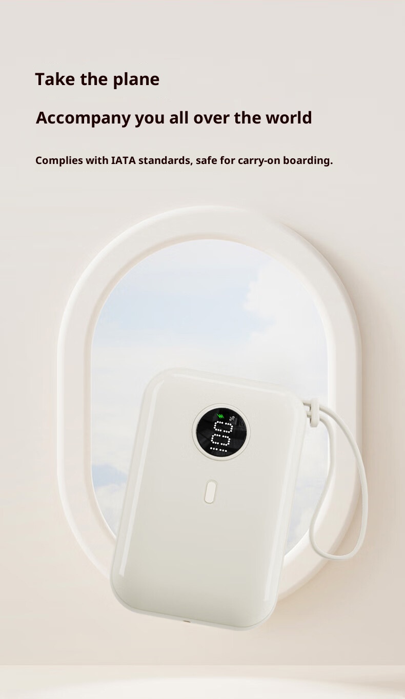 techglobe 3C-zertifizierte Mini-Powerbank mit integriertem Kabel, kompatibel mit Huawei 15/16, kompakt, tragbar, Schnellladefunktion_voghion.com