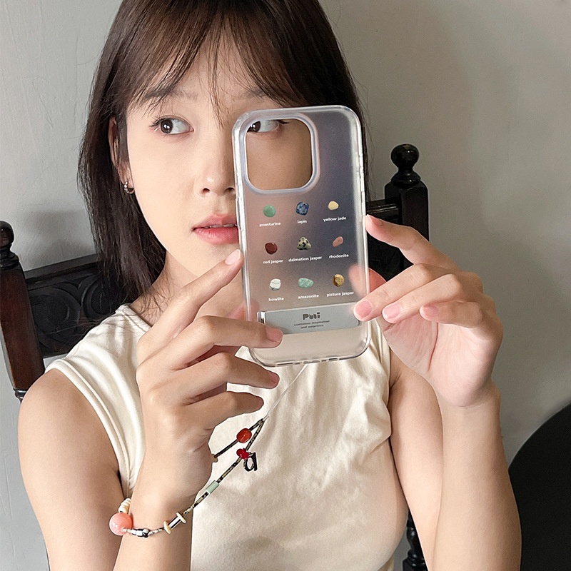 Coque de téléphone TechGlobe Puui Originale compatible avec iPhone 16/15 Pro Max, transparente et mate._voghion.com