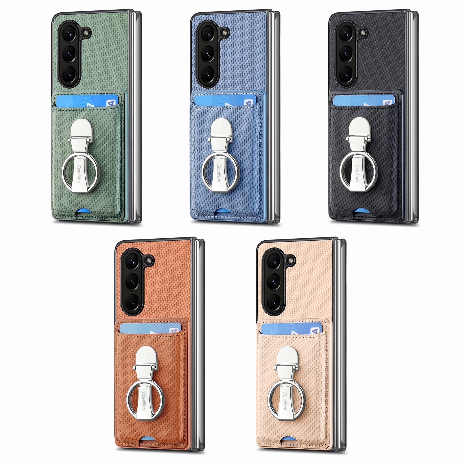 TechGlobe Compatible With Japan And Korea Sam Samsung ZFold7 Multifunctional Ring Stand Card Holder Phone Case 360°Rotating_voghion.com