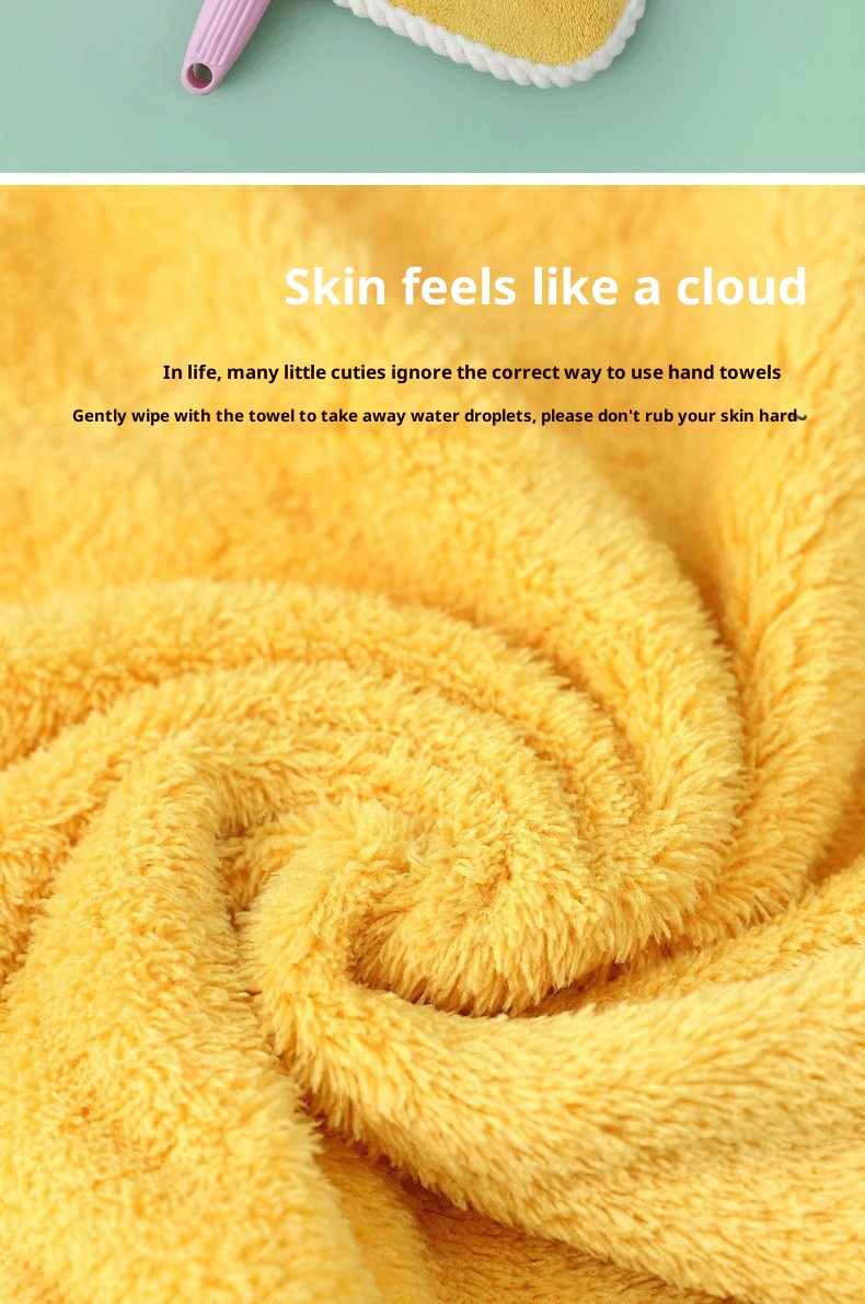 Lillian Korallenvlies-Handtuch, saugfähig, Geschenk für Kindergartenkinder, fusselt nicht, Badehandtuch zum Aufhängen_voghion.com