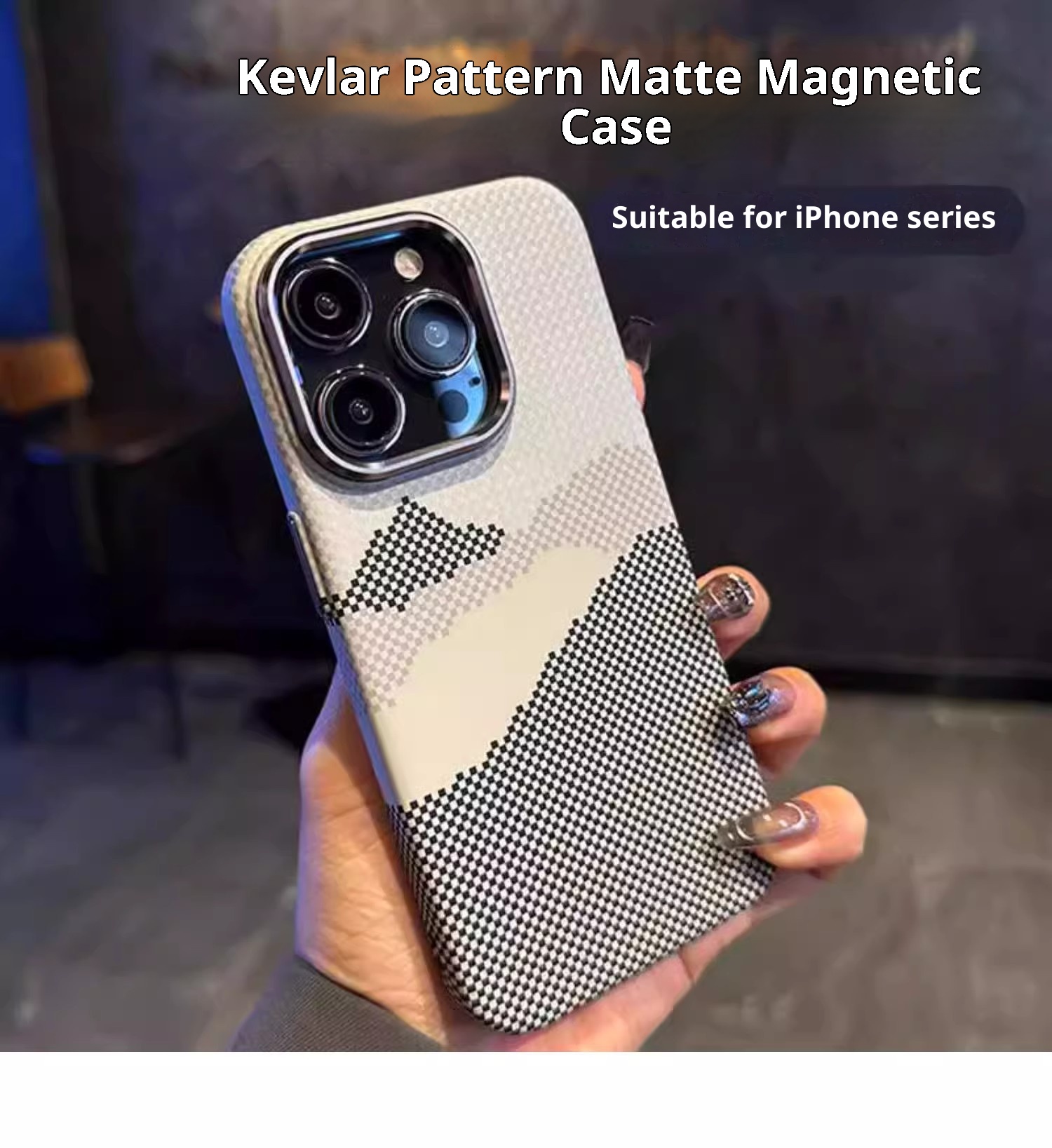 Custodia per telefono TechGlobe compatibile con iPhone 16 Pro Max, magnetica, in fibra di carbonio e Kevlar, copertura completa, antiurto, 15_voghion.com